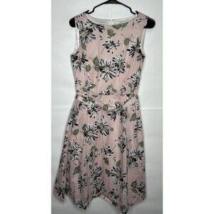 Anne Klein Women’s Vintage Sleeveless Floral Dress With Belt Pink/Floral Size 4